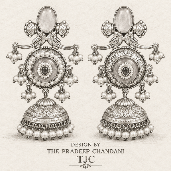 Premium Quality | Dual Tone | Silver Oxidized | Earrings |