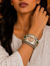 Premium Quality | Silver Oxidized | Monalisa Stone | Bangle |