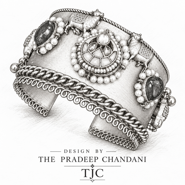 Premium Quality | Silver Oxidized | Monalisa Stone | Bangle |