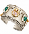 Premium Quality | Silver Oxidized | Monalisa Stone | Bangle |