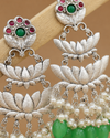 Premium Quality | Mrinali Dangler Earrings | Silver Plated |