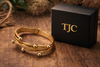 TJC Anti-Tarnish Curvy Round Ball Dual Tone Cuff Bracelet for Women