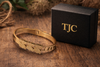 TJC Anti-Tarnish Butterfly Dotted Frosted Dual Tone Cuff Bracelet for Women