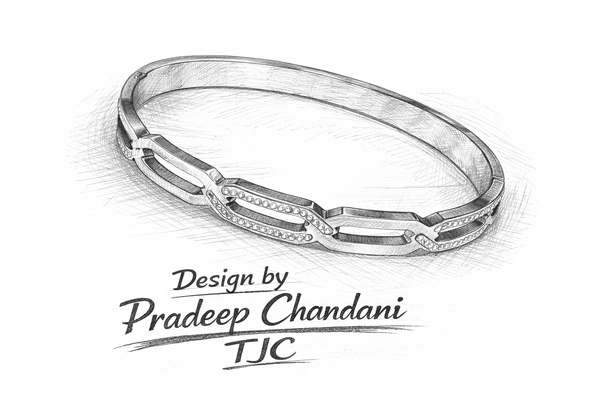 Product Name / TitleTJC Anti-Tarnish Dual Tone Dummy Stone Cuff Bracelet for Women