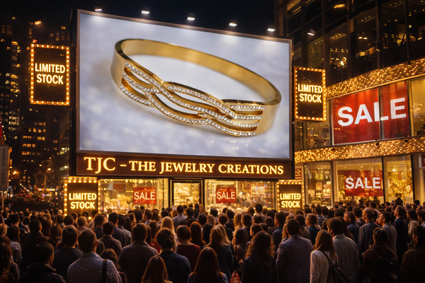 TJC Anti-Tarnish Curvy Dual Tone American Diamond Cuff Bracelet for Women