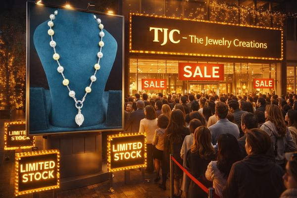 Mother of Pearl Brass Beaded Necklace/ Mala With American Diamond Accent & Statement Piece