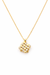 Anti - Tarnish Golden Sparkle Lattice Square Premium Chain Pendant with Gold Plated