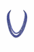 Lapis Lazuli Inspired Indian Glass Stone Beaded Necklace (3-Layer Mala, Free Size)