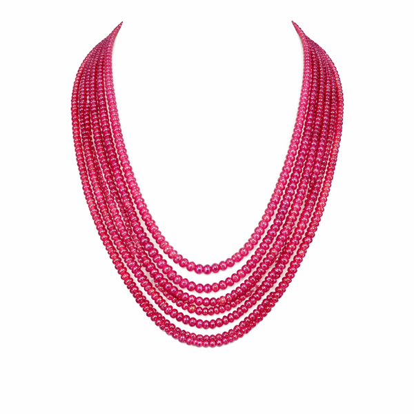 Natural Ruby Color Inspired Onyx Spiritual Beaded Glass Stone Necklace & Premium Celebrity Wear Bollywood Inspired Necklace Mala