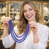Tanzanite Maniya Inspired Onyx Glass BeadsStone Premium Beaded Necklace – 3 Layer Mala