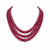 Pink Ruby Inspired Melon-Shaped Onyx Glass Stone Beaded Necklace (3-Layer Mala) & Statement Necklace Bollywood Inspired Celebrity Wear Necklace Mala
