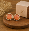 Premium Quality | Studs Earrings| Orange Color | Artificial Stone |