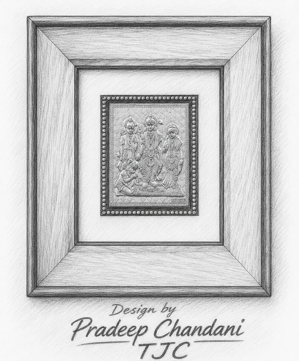 925 Silver Plated | Handmade Frames | God Ram ji , Sita ji , Lakshman ji & Hanuman ji| Wall Hanging |