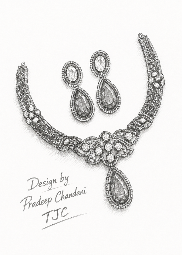 Premium Quality | Doublet Stone | Moissanite Detailing | Choker Sets | Green Color |