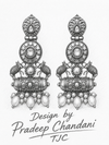 Premium Quality I Silver Plated I Oxidised Earrings IPink beads I
