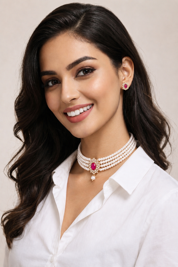 Premium Quality | American Diamond | Monalisa Choker Set |
