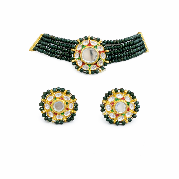 Premium Quality | Gold Plated | Glass | Choker Necklace |