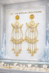 Statement Earrings | Monalisa Gemstone | Kashmiri Earrings | Round Pearl |