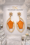 Premium Quality | Gold Plated | Long Tops Earrings | Dublet Stone |