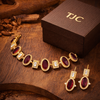 Premium Quality | Indian Monalisa & Polki | Bridal Necklace with earrings | Gold Matte Finish |