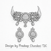 Premium Quality | Carving Stone | Choker Necklace with Earrings |