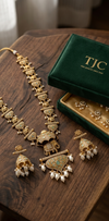 Monalisa Glass | Rani Har | Necklace Set with Earrings | Gold Plated