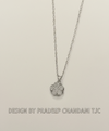 Anti - Tarnish Gold Plated Bloom Clover Five Petal Floral Shape Premium ChainPendantwith CZ Stones