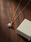 Bloom Design Anti - Tarnish Premium Classic White Pearl Chain Pendant in Gold Plated