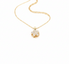 Anti - Tarnish Gold Plated Bloom Clover Five Petal Floral Shape Premium ChainPendantwith CZ Stones