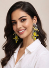 Premium Quality | Monalisa Stone | Dual Tone | Replica Earrings |
