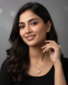 Anti - Tarnish Gold Plated Round Coin Shape Floral Premium Chain Pendantwith Cubic Zirconia Stones