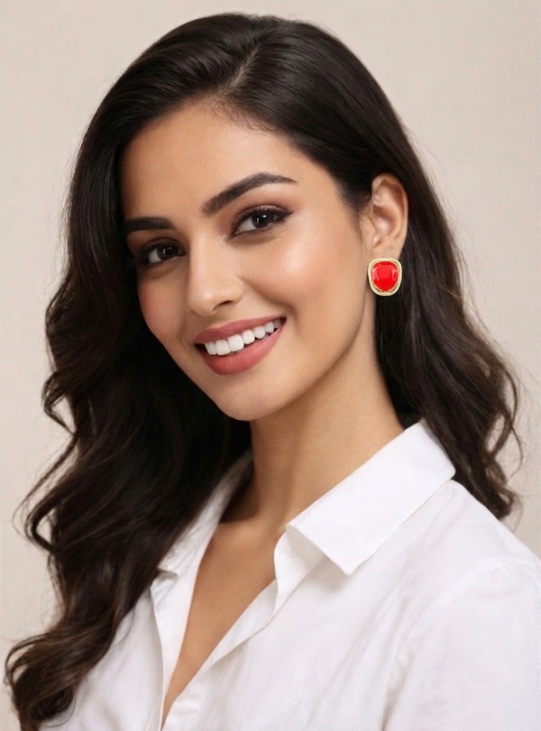 Premium Quality | Studs | Doublet Stone | Earrings |