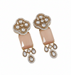 Traditional Long Tops Earrings in Peach Aventurine with Premium Quality & 14K Antique Gold Plated Earrings