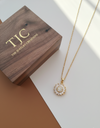 Anti- Tarnish Gold Plated Round & Taper Baguette Shape Premium Quality Chain Pendantwith CZ Stones