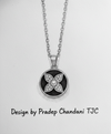 Anti - Tarnish Gold Plated Star Round Coin Clover Flower Premium Quality Chain Pendant with Black Enamel