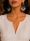 Premium Quality | Yukta Dangler Earrings | Red Color |