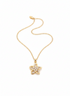 Anti - Tarnish Star Flower Shape Premium Chain Pendant with CZ Accents& Charm Anti -Tarnish Jewelry