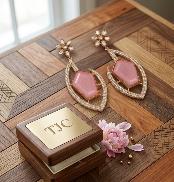 Premium Quality | Gold Plated | Long Tops Earrings | Dublet Stone |