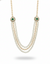 Monalisa Glass Beaded Unisex Necklace (Green Emerald) – 3 Layer With Gold Plated Premium Quality Necklace & Statement , Elegant Beaded Necklace