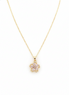 Anti -Tarnish Golden Blossom Sparkle Round Shape Premium Chain Pendant With Gold Plated