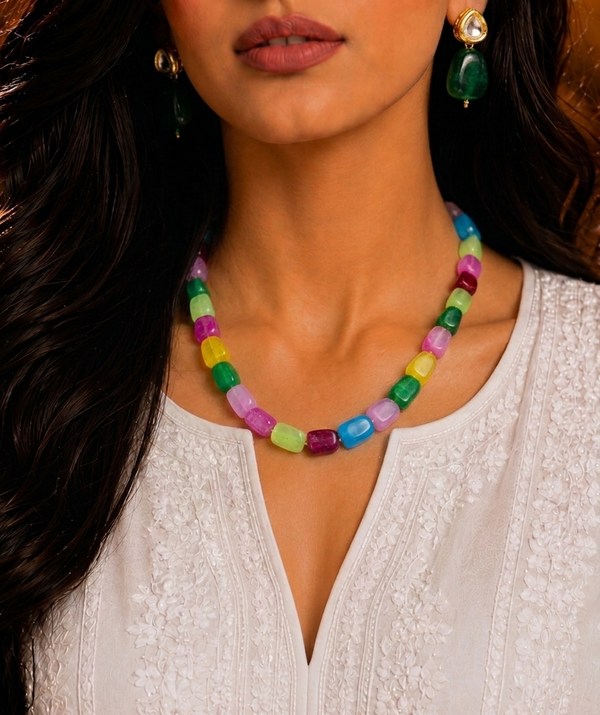 Premium Quality | Multi Color Sapphire Inspired | Tumble Mala |