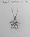 Anti - Tarnish Star Flower Shape Premium Chain Pendant with CZ Accents& Charm Anti -Tarnish Jewelry
