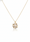 Anti - TarnishPinwheel Flower Shape Premium Chain Pendant with CZ Accents & Statement / Designer Anti- Tarnish Chain Pendant