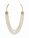 Monalisa Glass Beaded Unisex Necklace (Pink Sapphire) – 3 Layer With Gold Plated Premium Quality Necklace & Statement , Elegant Beaded Necklace