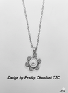Bloom Design Anti - Tarnish Premium Classic White Pearl Chain Pendant in Gold Plated