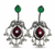 Silver Replica | Red Chalcedony & Pearl | Oxidised Kashmiri Earrings |