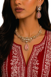 Premium Quality | Doublet Stone | Moissanite Detailing | Choker Sets | Pink Color |