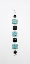 Premium Quality | Handmade | Natural Black Onyx & Larimar Stone Bracelet |
