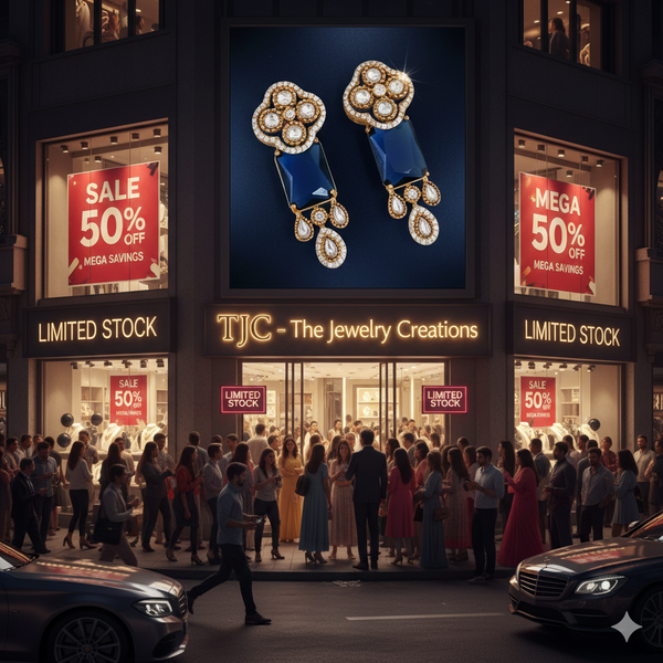 Traditional Long Tops Earrings in Blue Sapphire with Premium Quality & 14K Antique Gold Plated Earrings