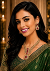 Premium Quality | Doublet Stone | Necklace Set | Red Color |